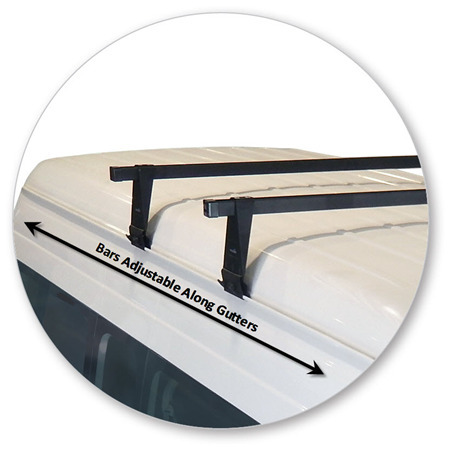 Toyota Vans Rails Prorack Silver 2 Bar Heavy Duty Rail Bar kit to suit Toyota HiAce ...