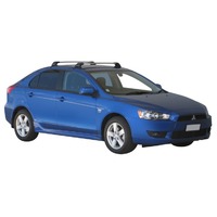 Prorack Silver 2 Bar Aero Flush Bar kit to suit Mitsubishi Lancer 5dr Hatch (2007 - 2015)
