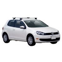 Prorack Silver 2 Bar Aero Through Bar kit to suit Volkswagen Golf Mk6 3dr Hatch (2010 - 2012)