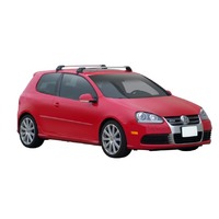 Prorack Silver 2 Bar Aero Flush Bar kit to suit Volkswagen Golf Mk5 3dr Hatch (2004 - 2009)