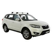 Prorack Silver 2 Bar Aero Through Bar kit to suit Hyundai Santa Fe 5dr SUV (2009 - 2012)