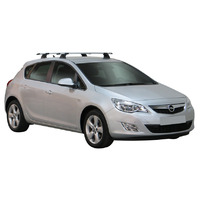 Prorack Silver 2 Bar Aero Through Bar kit to suit Opel Astra 5dr Hatch (2010 - 2013)
