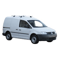 Prorack Silver 2 Bar Aero Through Bar kit to suit Volkswagen Caddy SWB 5dr Van (12/2015 - 5/2021)