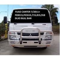 ECB Silver Hammertone Deluxe 3 BullBar with towpin and Bumper Lights to suit Fuso Canter FE Wide Cab 2011 - 2012