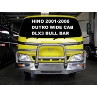 ECB Polished Deluxe 3 BullBar with towpin to suit Hino Dutro Wide Cab 2001 - 2006