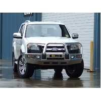 ECB Black Ripple BullBar with Bumper Lights to suit Ford Ranger PK 04/09 - 09/11