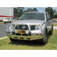 ECB Black Ripple BullBar with Bumper Lights to suit Nissan Navara D40 ST-X 2005 - 04/10