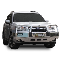 ECB Black Ripple BullBar with Bumper Lights to suit Subaru Forester 01/16 - 07/18