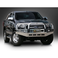 ECB Silver Hammertone BullBar with Bumper Lights to suit Ford Ranger PX MKII 4WD Highrise 07/15 - 08/18