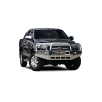 ECB Silver Hammertone BullBar with Bumper Lights to suit Ford Ranger PX MKII 4WD Highrise 07/15 - 08/18