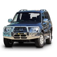 ECB Black Ripple BullBar with Bumper Lights to suit Mitsubishi Pajero NW 10/11 - 06/14