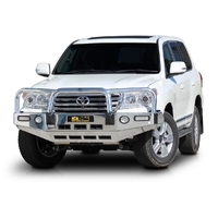 ECB Silver Hammertone BullBar with Bumper Lights to suit Toyota LandCruiser 200 Series Sahara 03/12 - 10/15