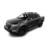 Rhino-Rack Vortex RX Black 2 Bar Roof Rack for FORD Ranger Wildtrak PX/PX2/PX3 Double Cab (With Roof Rails) 4DR Ute (01/2012-12/2022) - JC-01532