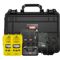 GME - 5/1 Watt UHF CB Handheld Radio including Accessories - Twin Pack - Yellow