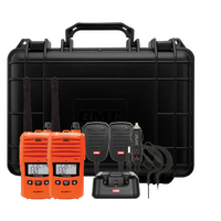 GME 5/1 Watt UHF CB Handheld Radio including Accessories - Twin Pack - Blaze Orange